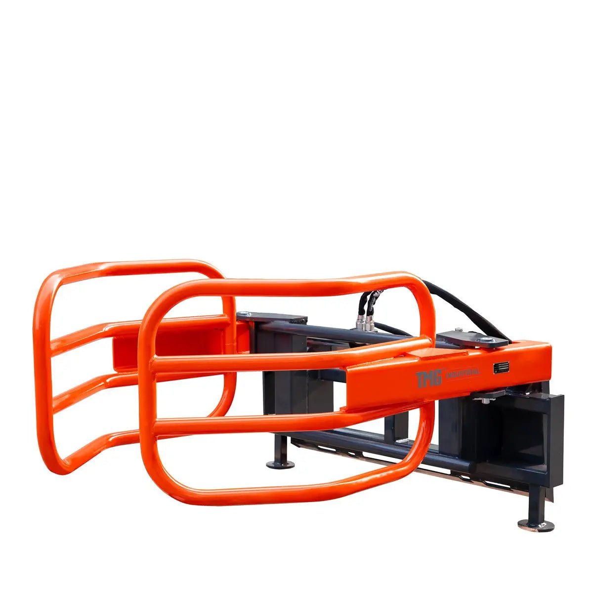 72″ Skid Steer Hydraulic Round Bale Gripper/Squeeze, 2500 lb Capacity, 35″ Depth, Dual Kickstands, Tubular Arms, Universal Quick-Mount, TMG-SBG72