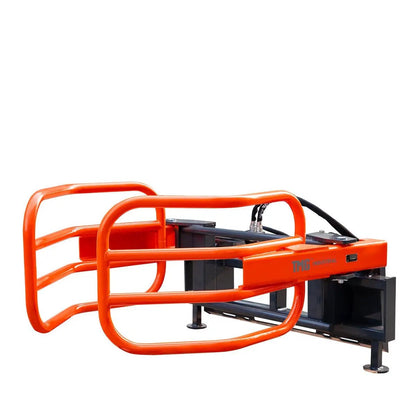 72″ Skid Steer Hydraulic Round Bale Gripper/Squeeze, 2500 lb Capacity, 35″ Depth, Dual Kickstands, Tubular Arms, Universal Quick-Mount, TMG-SBG72