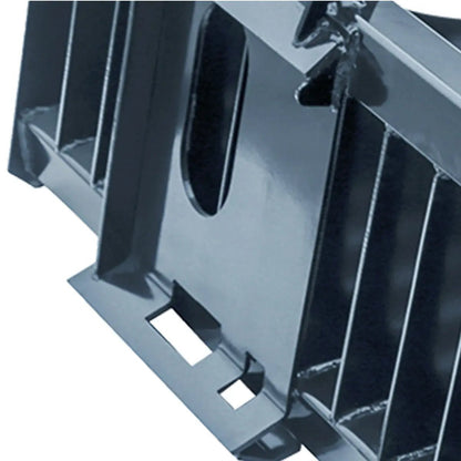 72″ Skid Steer Rock Skeleton Bucket Attachment, Solid Steel, Universal Mount, 4″ Tine Spacing, 45-70 HP, TMG-SB72