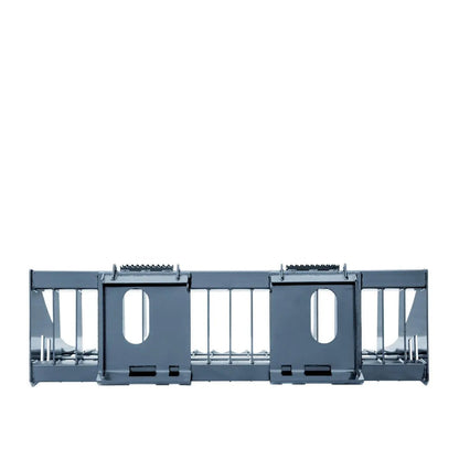 72″ Skid Steer Rock Skeleton Bucket Attachment, Solid Steel, Universal Mount, 4″ Tine Spacing, 45-70 HP, TMG-SB72