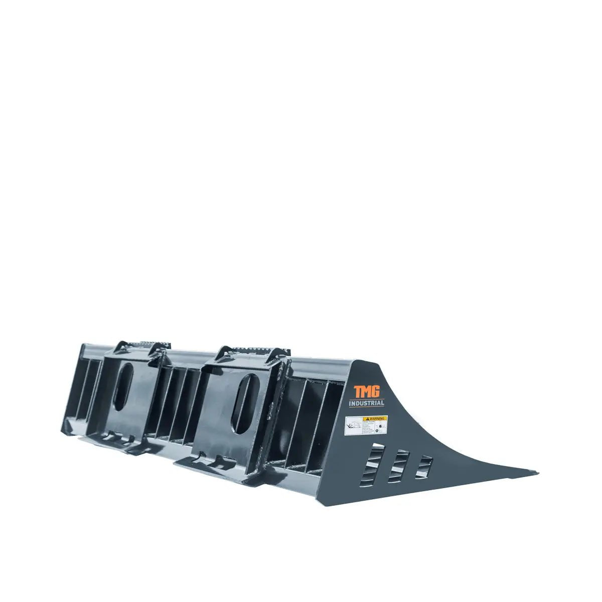 72″ Skid Steer Rock Skeleton Bucket Attachment, Solid Steel, Universal Mount, 4″ Tine Spacing, 45-70 HP, TMG-SB72