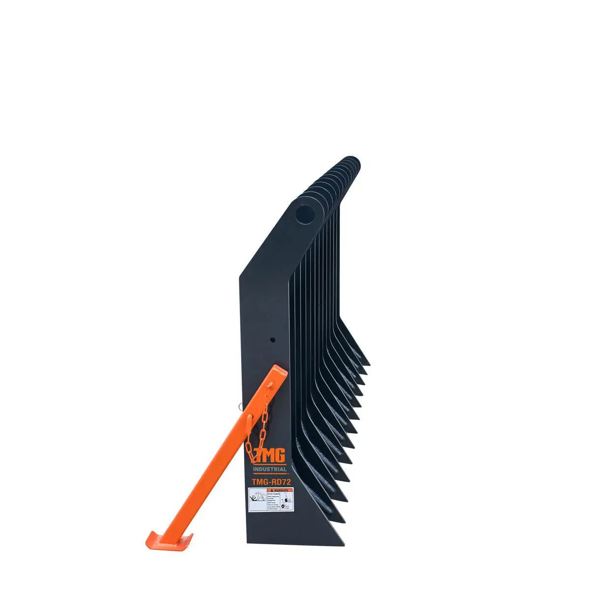 72″ Skid Steer Root Debris Rake Attachment, Universal Mount, 6″ Tine Spacing, 30-50 HP Skid Steers, TMG-SDR72