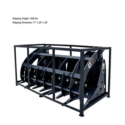 72″ Skid Steer Root Rake Clamshell Grapple, Universal Mount, 54″ Jaw Opening, 3000 lb Weight Capacity, TMG-SRR75
