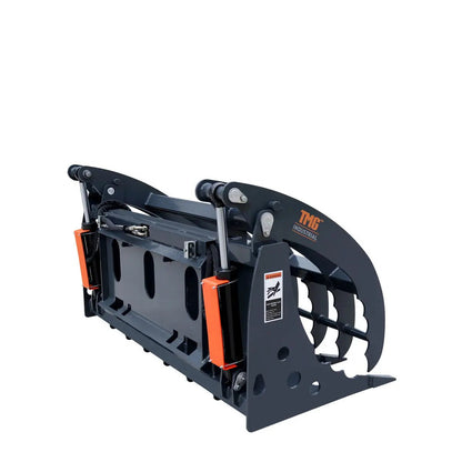 72″ Skid Steer Root Rake Clamshell Grapple, Universal Mount, 54″ Jaw Opening, 3000 lb Weight Capacity, TMG-SRR75