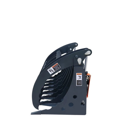 72″ Skid Steer Root Rake Clamshell Grapple, Universal Mount, 54″ Jaw Opening, 3000 lb Weight Capacity, TMG-SRR75