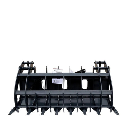 72″ Skid Steer Root Rake Grapple Attachment, Universal Mount, 53″ Jaw Opening, 9″ Tine Spacing, 3000 lb Weight Capacity, TMG-RG72