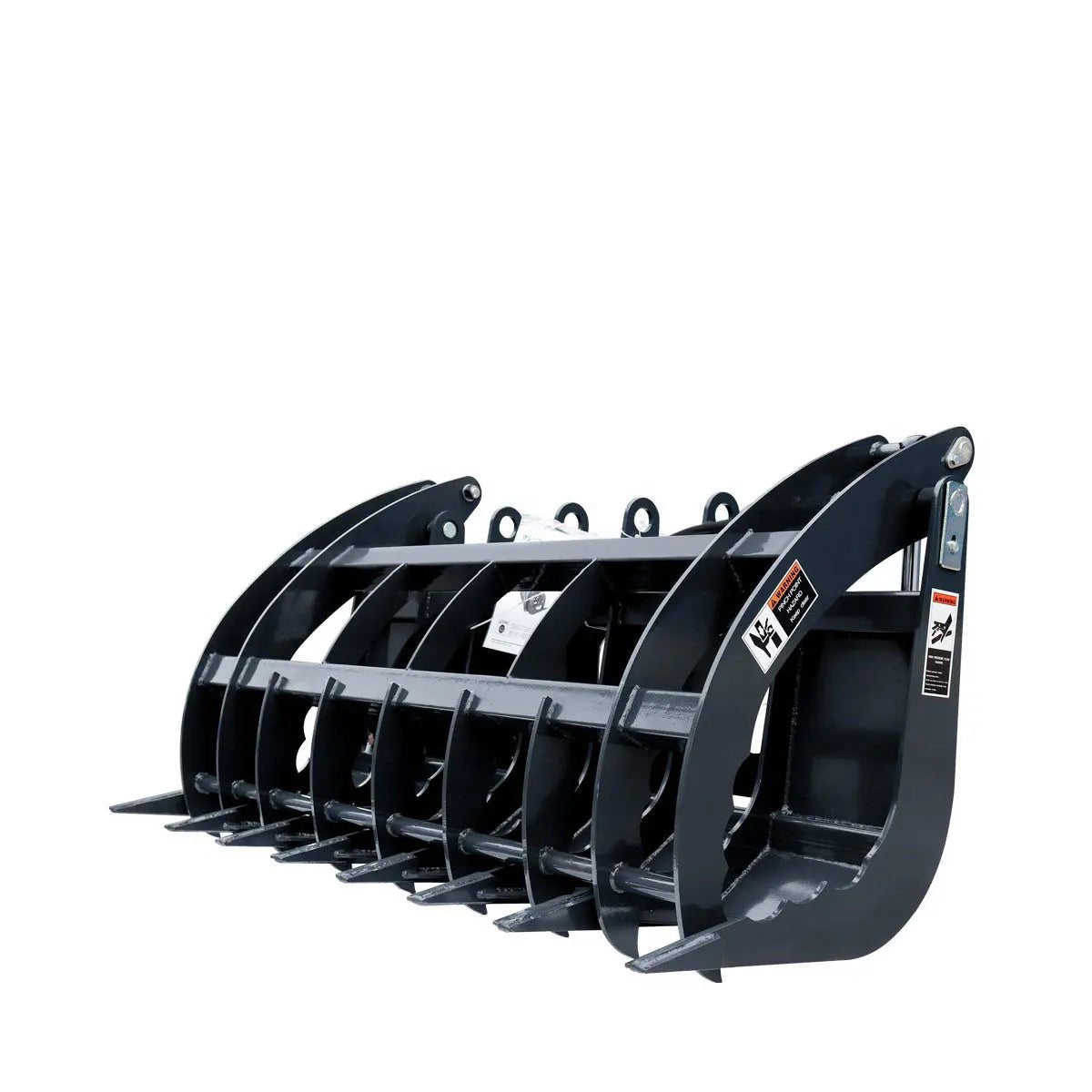 72″ Skid Steer Root Rake Grapple Attachment, Universal Mount, 53″ Jaw Opening, 9″ Tine Spacing, 3000 lb Weight Capacity, TMG-RG72