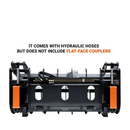 72″ Skid Steer Root Rake Grapple Attachment, Universal Mount, 53″ Jaw Opening, 9″ Tine Spacing, 3000 lb Weight Capacity, TMG-RG72