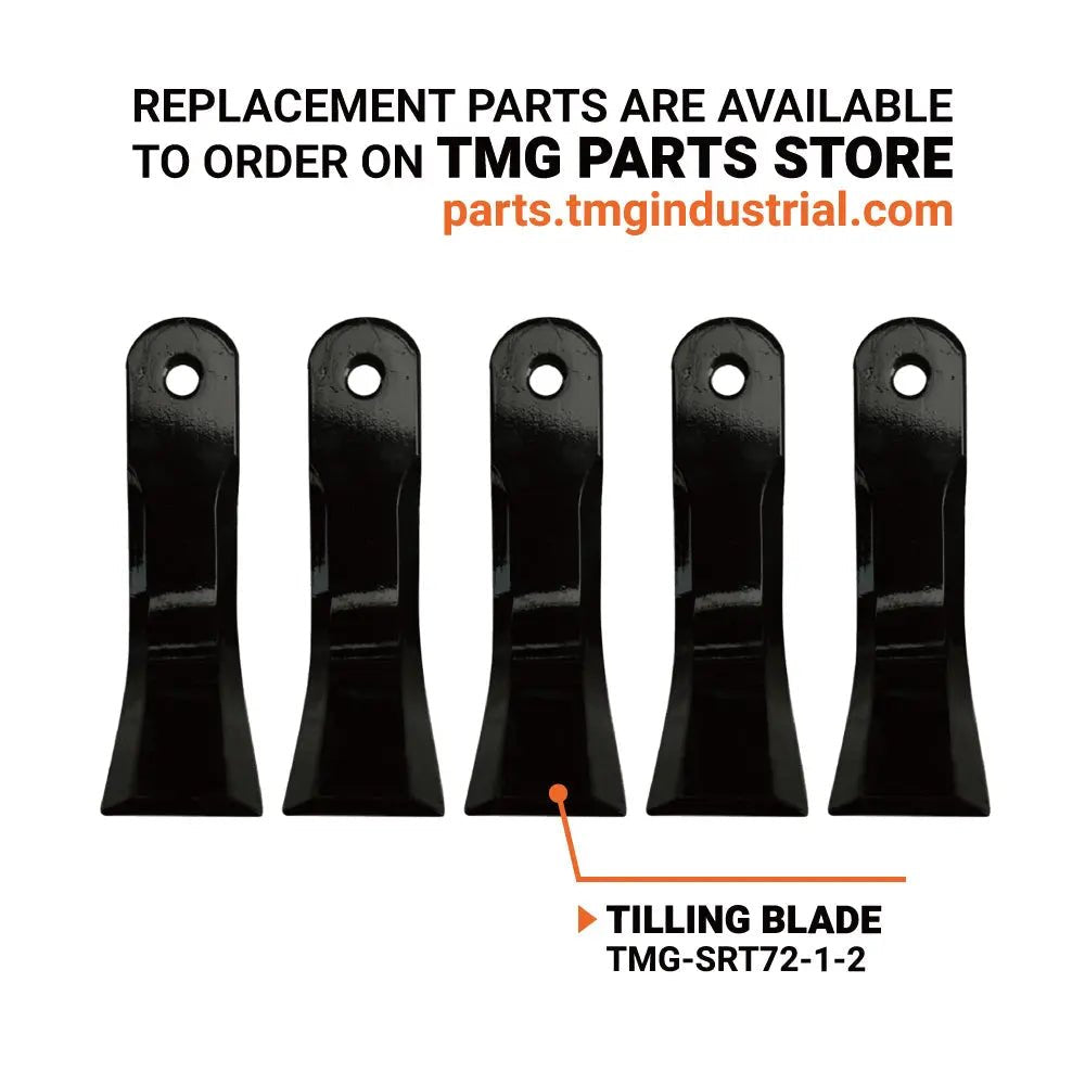 72″ Skid Steer Rotary Tiller, Bi-Directional, 6″ Tilling Depth, Universal Skid Mount, TMG-SRT72