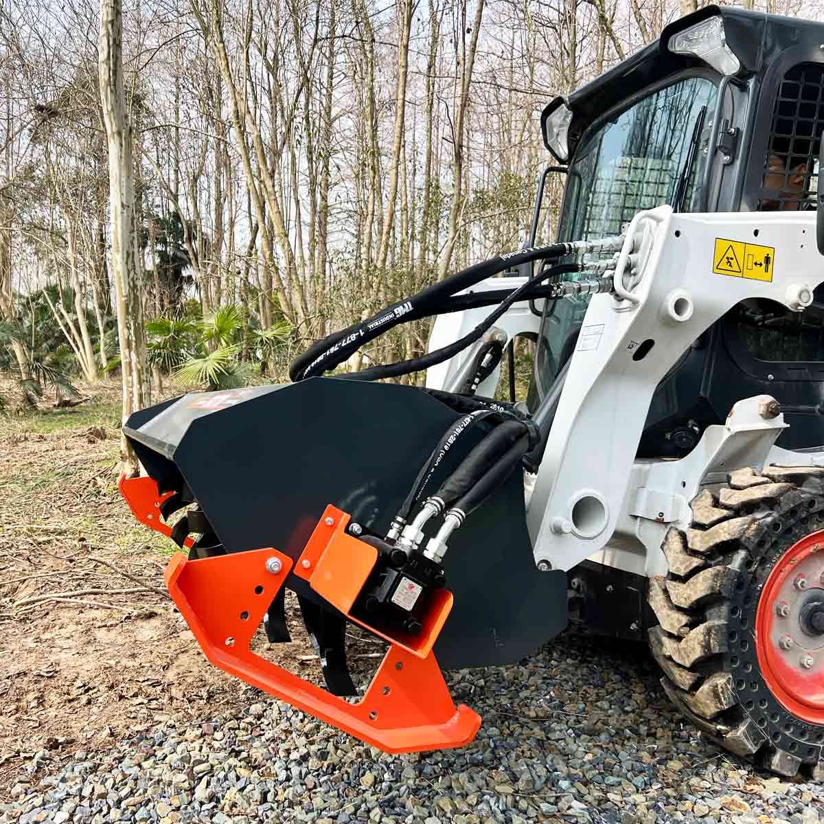 72″ Skid Steer Rotary Tiller, Bi-Directional, 6″ Tilling Depth, Universal Skid Mount, TMG-SRT72