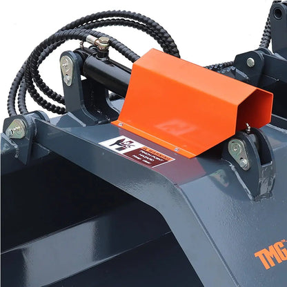 72″ Skid Steer Solid Bottom Grapple Bucket, 35″ Grab Opening, Dual Cylinder Arms, 3000-lb Capacity, 30-70 HP, TMG-GB72