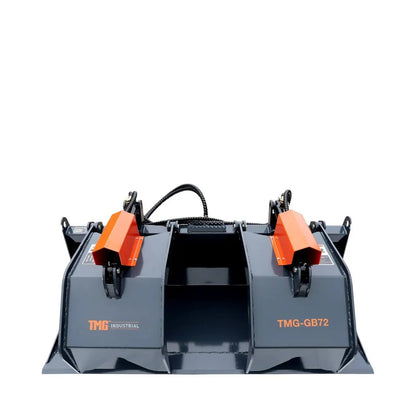 72″ Skid Steer Solid Bottom Grapple Bucket, 35″ Grab Opening, Dual Cylinder Arms, 3000-lb Capacity, 30-70 HP, TMG-GB72