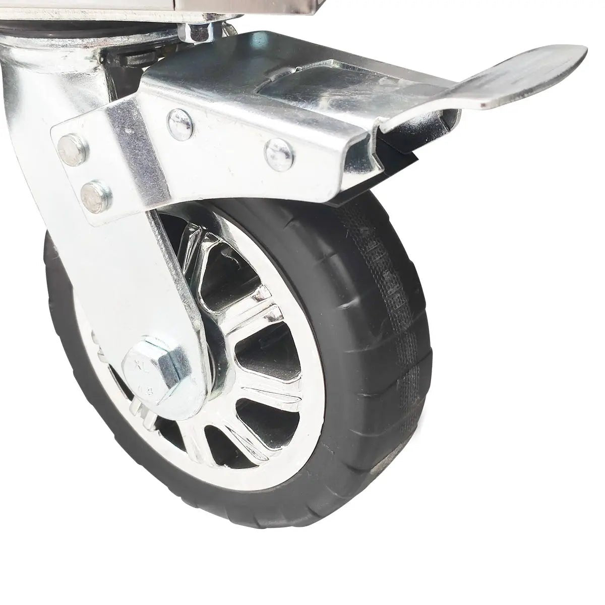 72″ Stainless Steel Rolling Workbench, Rubberwood Tabletop, 15 Lockable Drawers, Locking Wheels, TMG-WB7215S