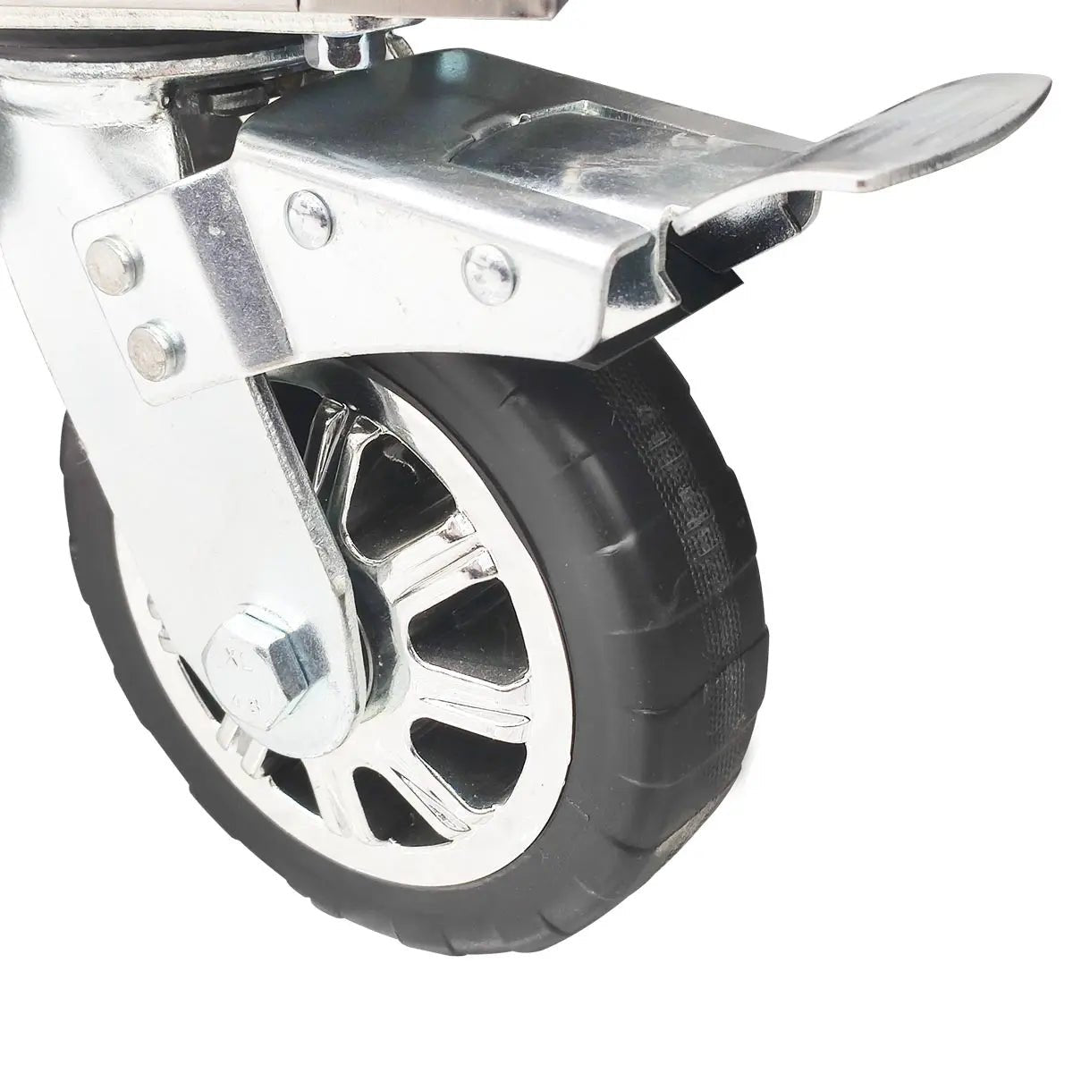 72″ Stainless Steel Rolling Workbench, Rubberwood Tabletop, Lockable Drawers and Cabinet, Locking Wheels, TMG-WB7210S