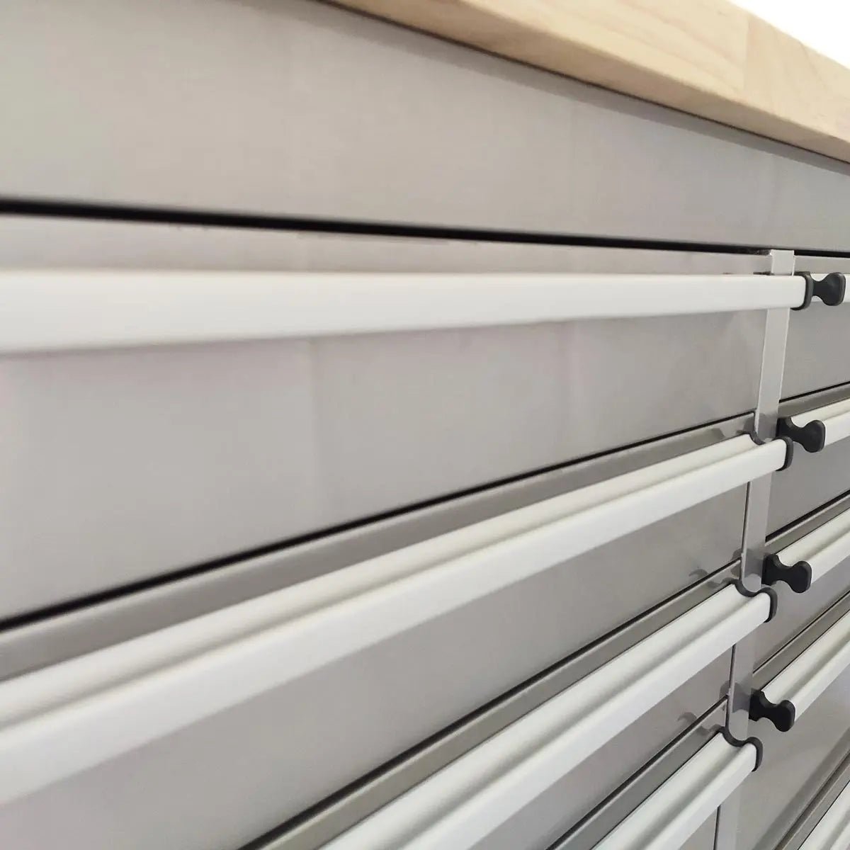 72″ Stainless Steel Rolling Workbench, Rubberwood Tabletop, Lockable Drawers and Cabinet, Locking Wheels, TMG-WB7210S