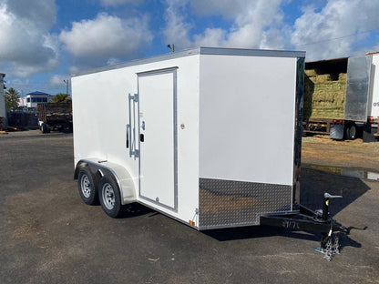 Spartan 7X12 Enclosed Cargo Tandem Axle Trailer | White | SP7X12TA