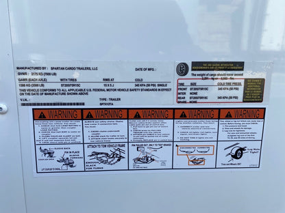 Spartan 7X12 Enclosed Cargo Tandem Axle Trailer | White | SP7X12TA