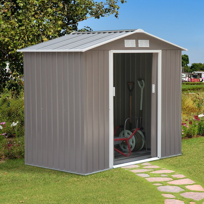 7 ft. W x 4.2 ft. D Metal Storage Shed