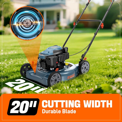 SENIX 18 in. Gas Push Lawn Mower, 144cc 4-Cycle with Side Discharge