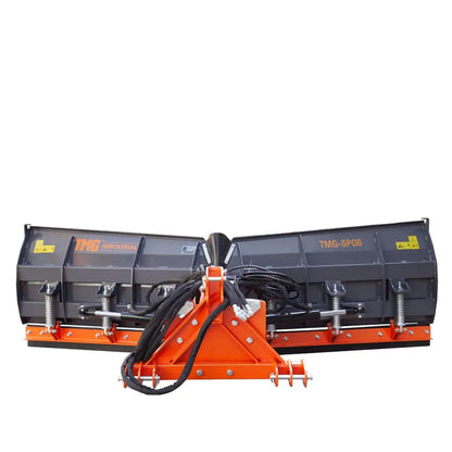 8-½’ U/V Angle Blade Snowplow, Reversible Rubber Edges, 6 Positions, Category 1 & 2 Hookups, 3-Point Hitch, 40-90 HP Tractors, TMG-SP08