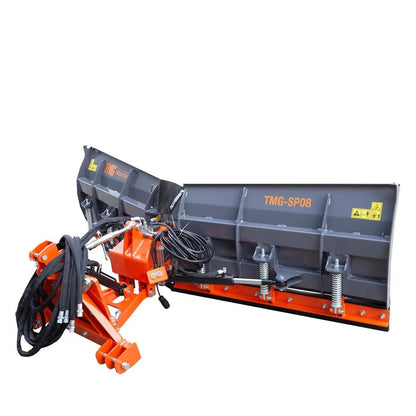 8-½’ U/V Angle Blade Snowplow, Reversible Rubber Edges, 6 Positions, Category 1 & 2 Hookups, 3-Point Hitch, 40-90 HP Tractors, TMG-SP08