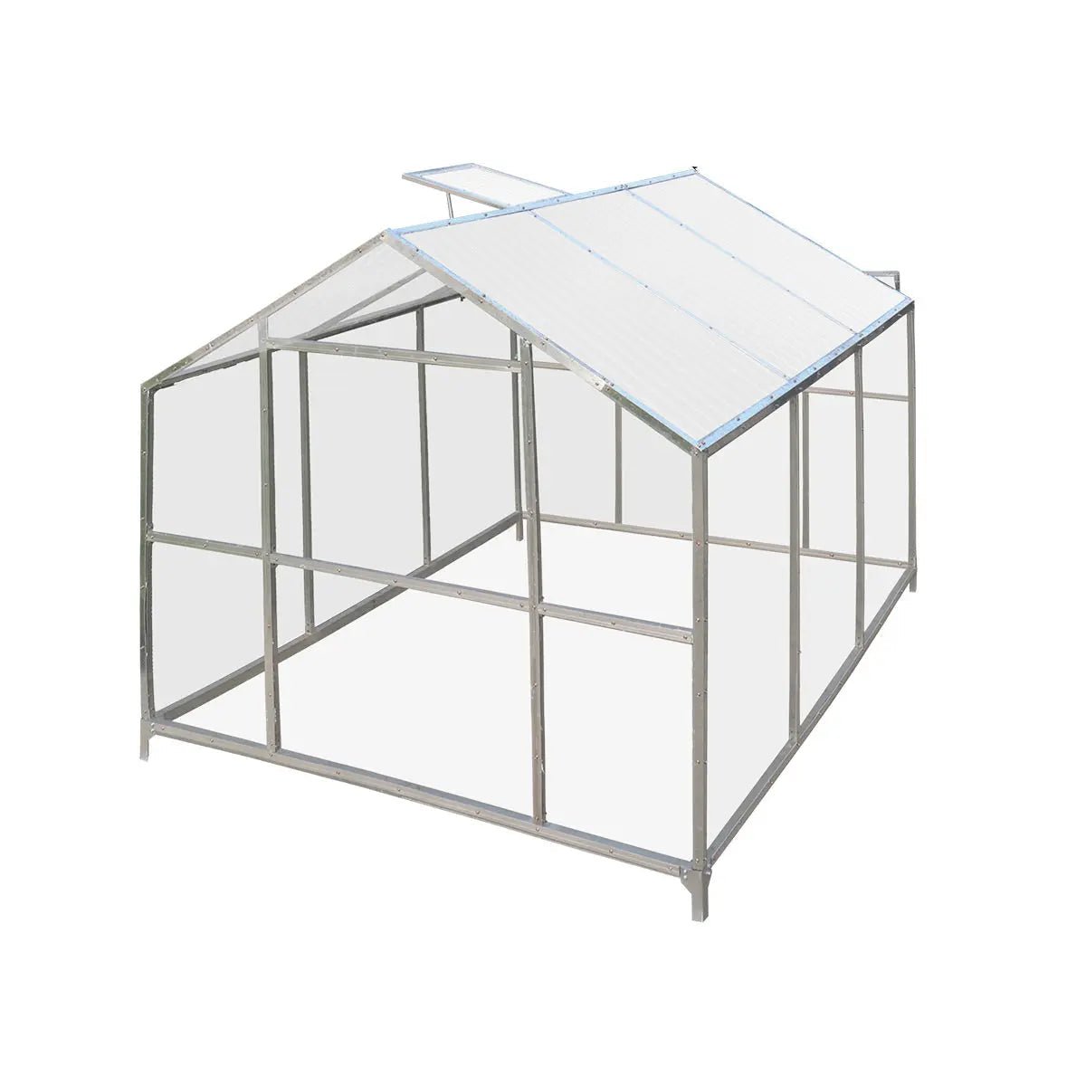 8′ x 10′ Greenhouse with Galvanized Steel Frame, Polycarbonate Twin-Wall Roof and Crystal-Clear Solid Walls TMG-GH811