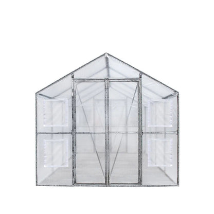 8’ x 13’ Greenhouse Grow Tent w/20 Mil Ripstop Leno Mesh PVC Cover, Galvanized Steel Frame, Roll-up Windows, TMG-GH813