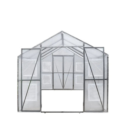 8’ x 13’ Greenhouse Grow Tent w/20 Mil Ripstop Leno Mesh PVC Cover, Galvanized Steel Frame, Roll-up Windows, TMG-GH813