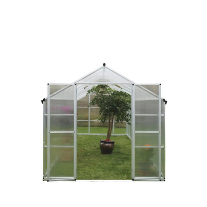 8′ x 20′ Aluminum Frame Greenhouse w/4 mm Twin Wall Polycarbonate Panels, UV Protected Panels, TMG-GH820