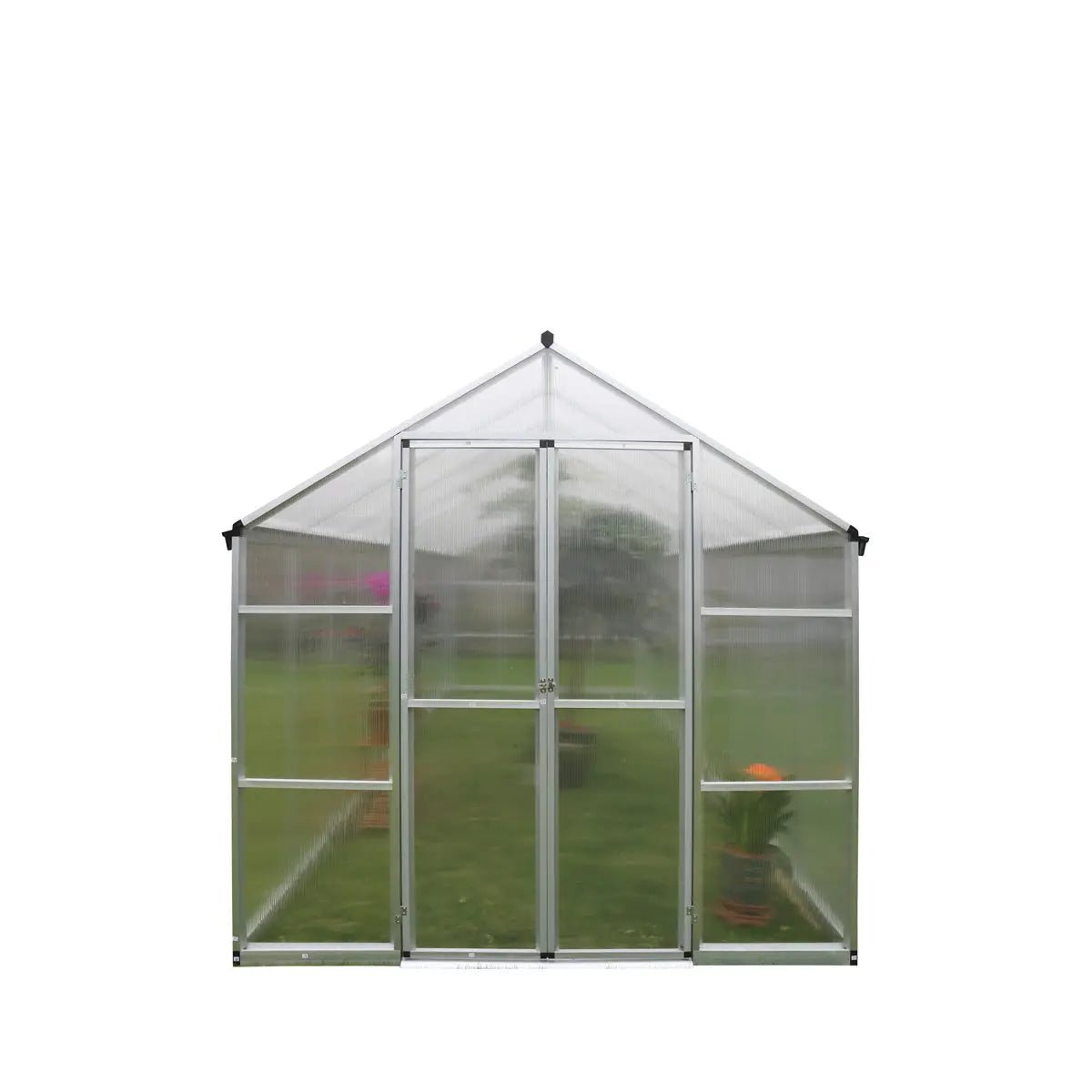 8′ x 20′ Aluminum Frame Greenhouse w/4 mm Twin Wall Polycarbonate Panels, UV Protected Panels, TMG-GH820