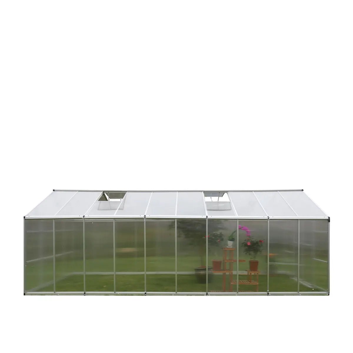 8′ x 20′ Aluminum Frame Greenhouse w/4 mm Twin Wall Polycarbonate Panels, UV Protected Panels, TMG-GH820