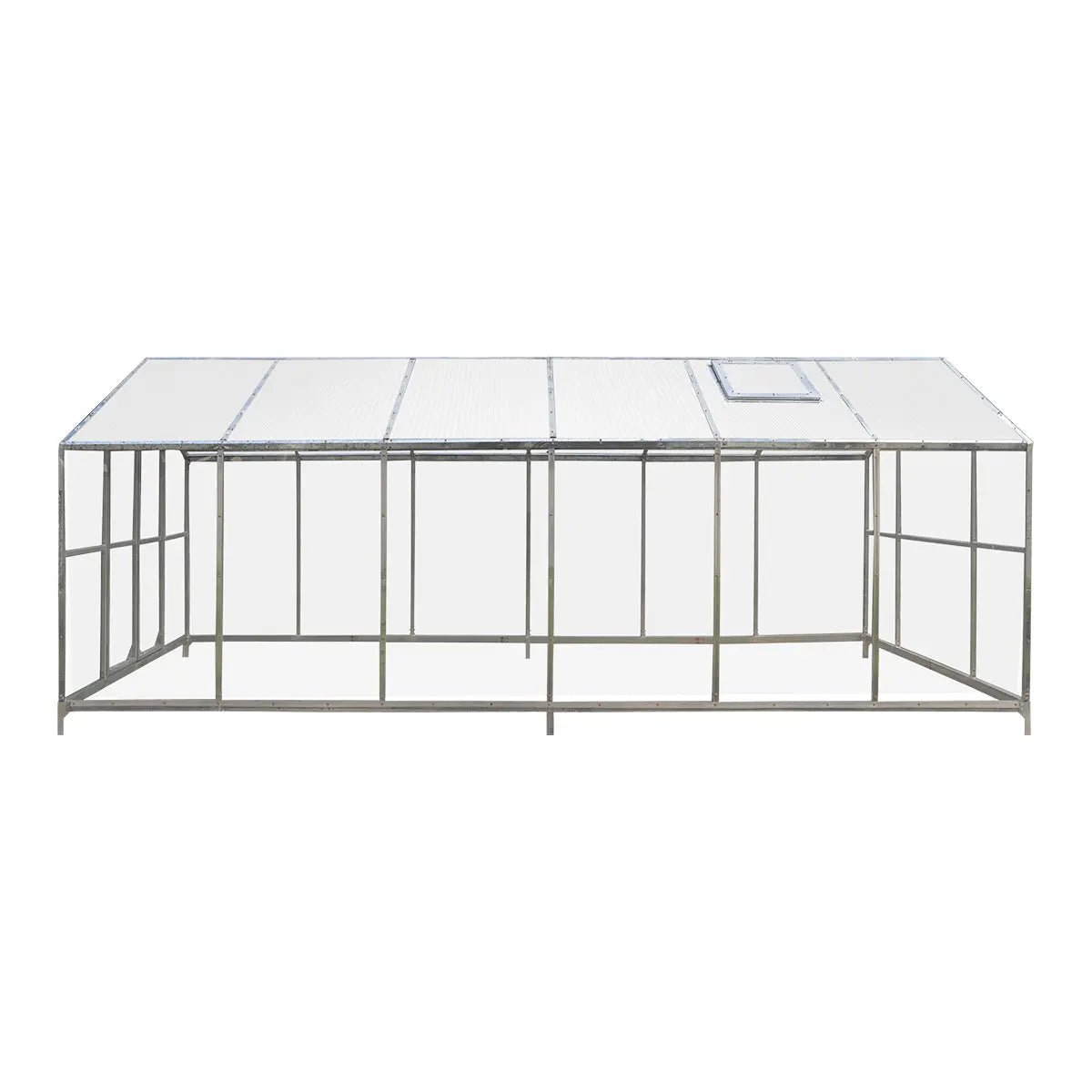 8′ x 20′ Greenhouse with Galvanized Steel Frame, Polycarbonate Twin-Wall Roof and Crystal-Clear Solid Walls TMG-GH821