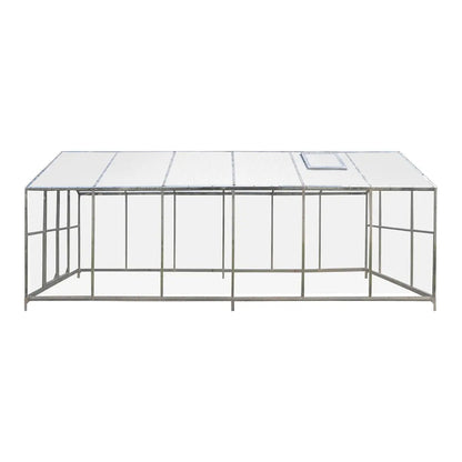 8′ x 20′ Greenhouse with Galvanized Steel Frame, Polycarbonate Twin-Wall Roof and Crystal-Clear Solid Walls TMG-GH821