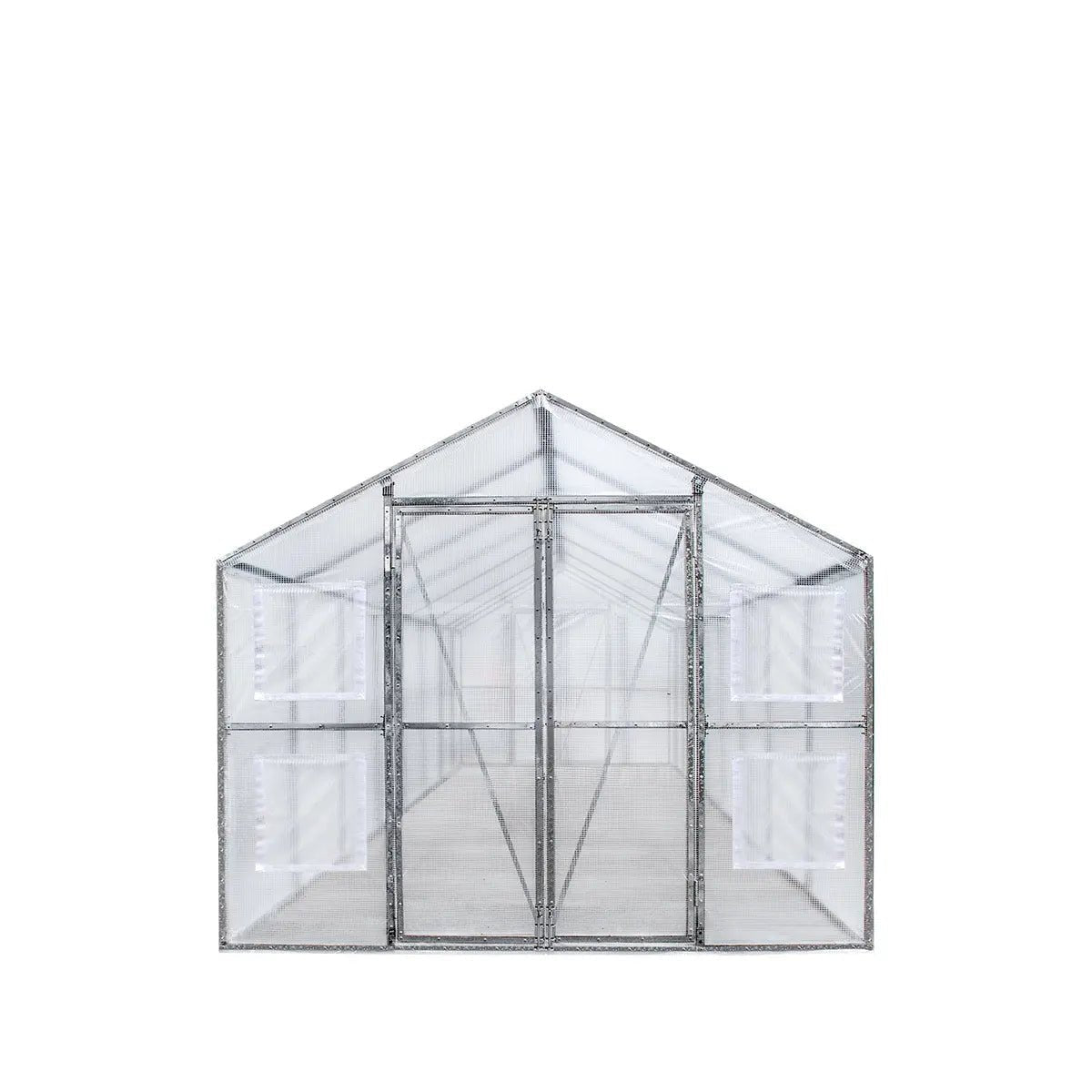 8’ x 26’ Greenhouse Grow Tent w/20 Mil Ripstop Leno Mesh PVC Cover, Galvanized Steel Frame, Roll-up Windows, TMG-GH826