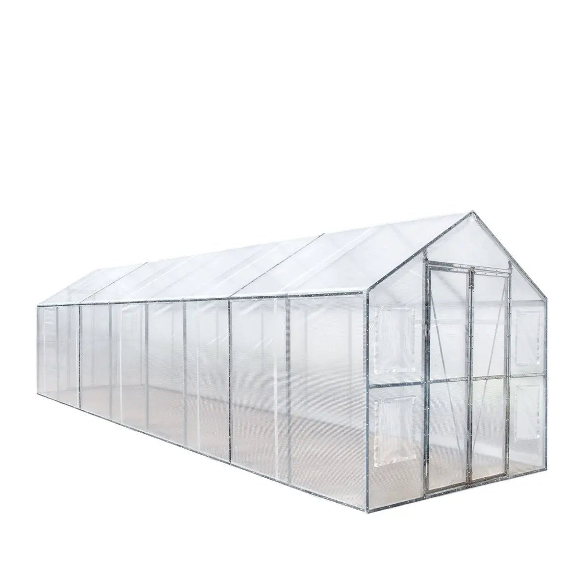 8’ x 26’ Greenhouse Grow Tent w/20 Mil Ripstop Leno Mesh PVC Cover, Galvanized Steel Frame, Roll-up Windows, TMG-GH826