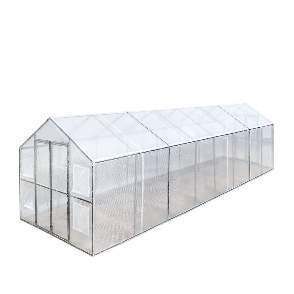 8’ x 26’ Greenhouse Grow Tent w/20 Mil Ripstop Leno Mesh PVC Cover, Galvanized Steel Frame, Roll-up Windows, TMG-GH826