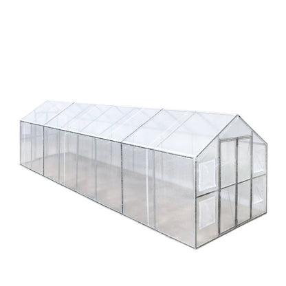8’ x 26’ Greenhouse Grow Tent w/20 Mil Ripstop Leno Mesh PVC Cover, Galvanized Steel Frame, Roll-up Windows, TMG-GH826