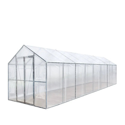 8’ x 26’ Greenhouse Grow Tent w/20 Mil Ripstop Leno Mesh PVC Cover, Galvanized Steel Frame, Roll-up Windows, TMG-GH826
