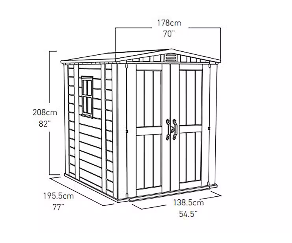KETER FACTOR 6X6 SHED 1.78M X 1.95M