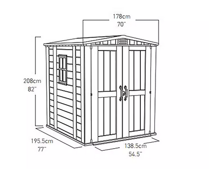 KETER FACTOR 6X6 SHED 1.78M X 1.95M