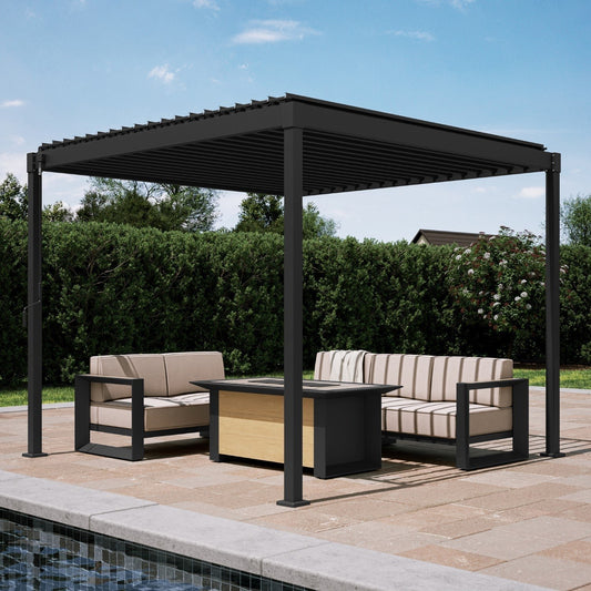 MIRADOR 80S 10’x10′ CHARCOAL PERGOLA