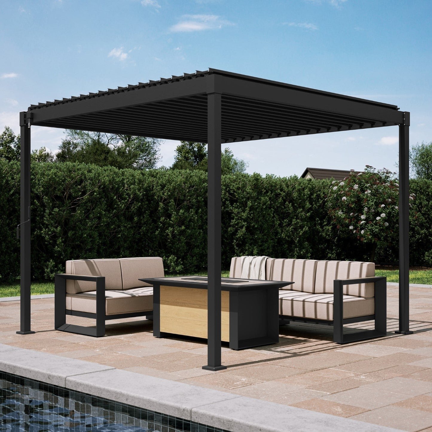 MIRADOR 80S 10’x10′ LATTE PERGOLA