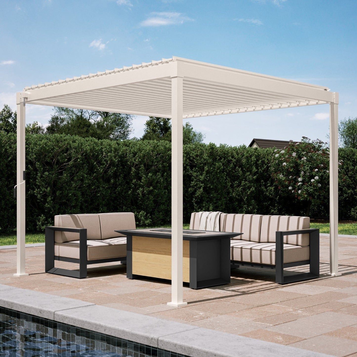MIRADOR 80S 10’x10′ LATTE PERGOLA