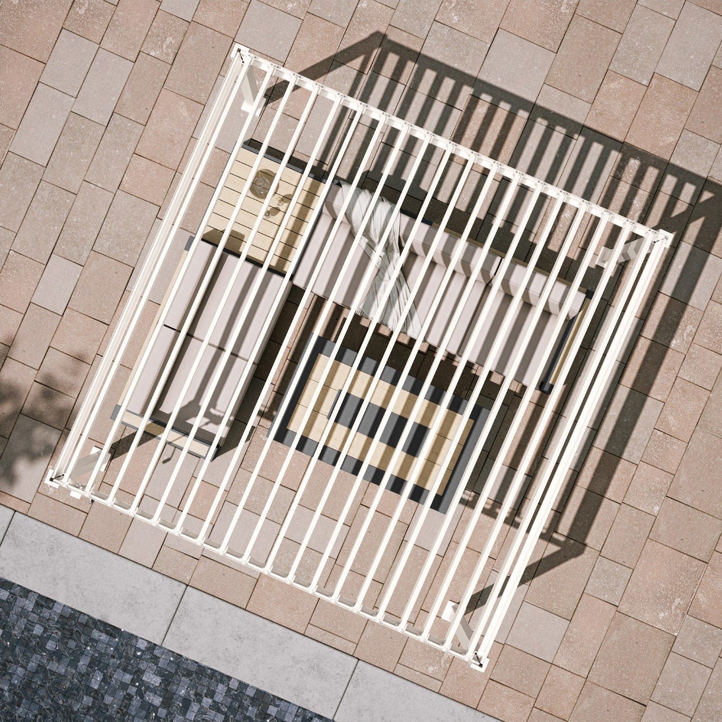 MIRADOR 80S 10’x10′ LATTE PERGOLA