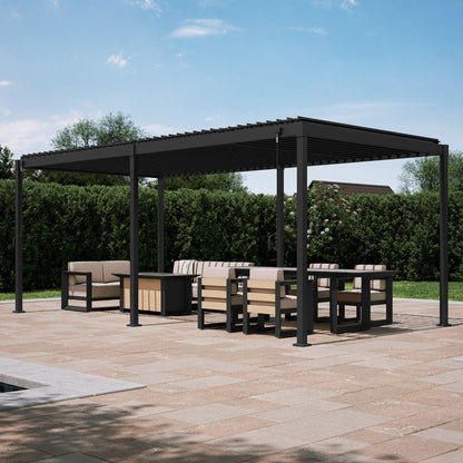 MIRADOR 80S 10’x20′ CHARCOAL PERGOLA
