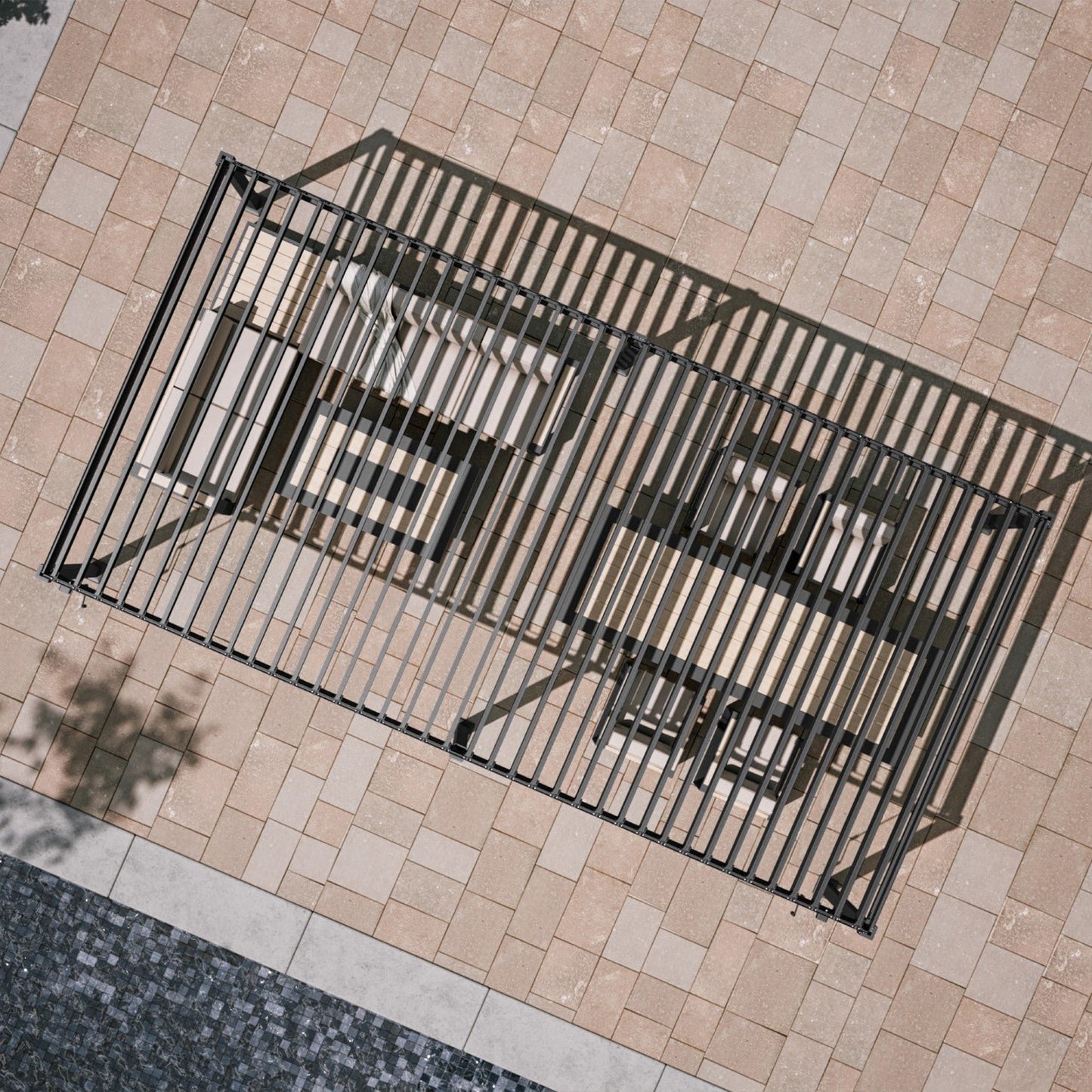 MIRADOR 80S 10’x20′ CHARCOAL PERGOLA