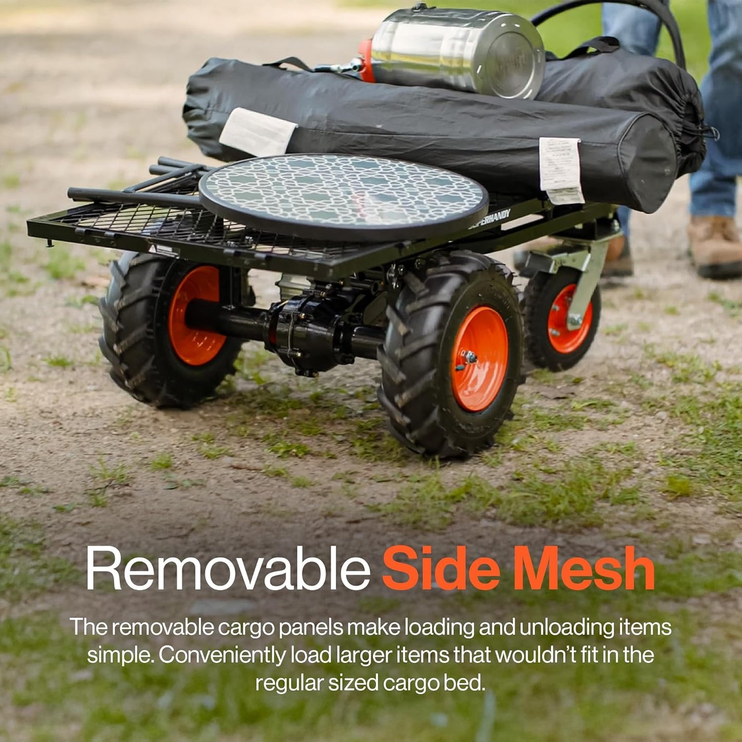 SuperHandy 48V Electric Power Wagon Utility Cart, 660 lb Load, 1000 lb Hauling Capacity