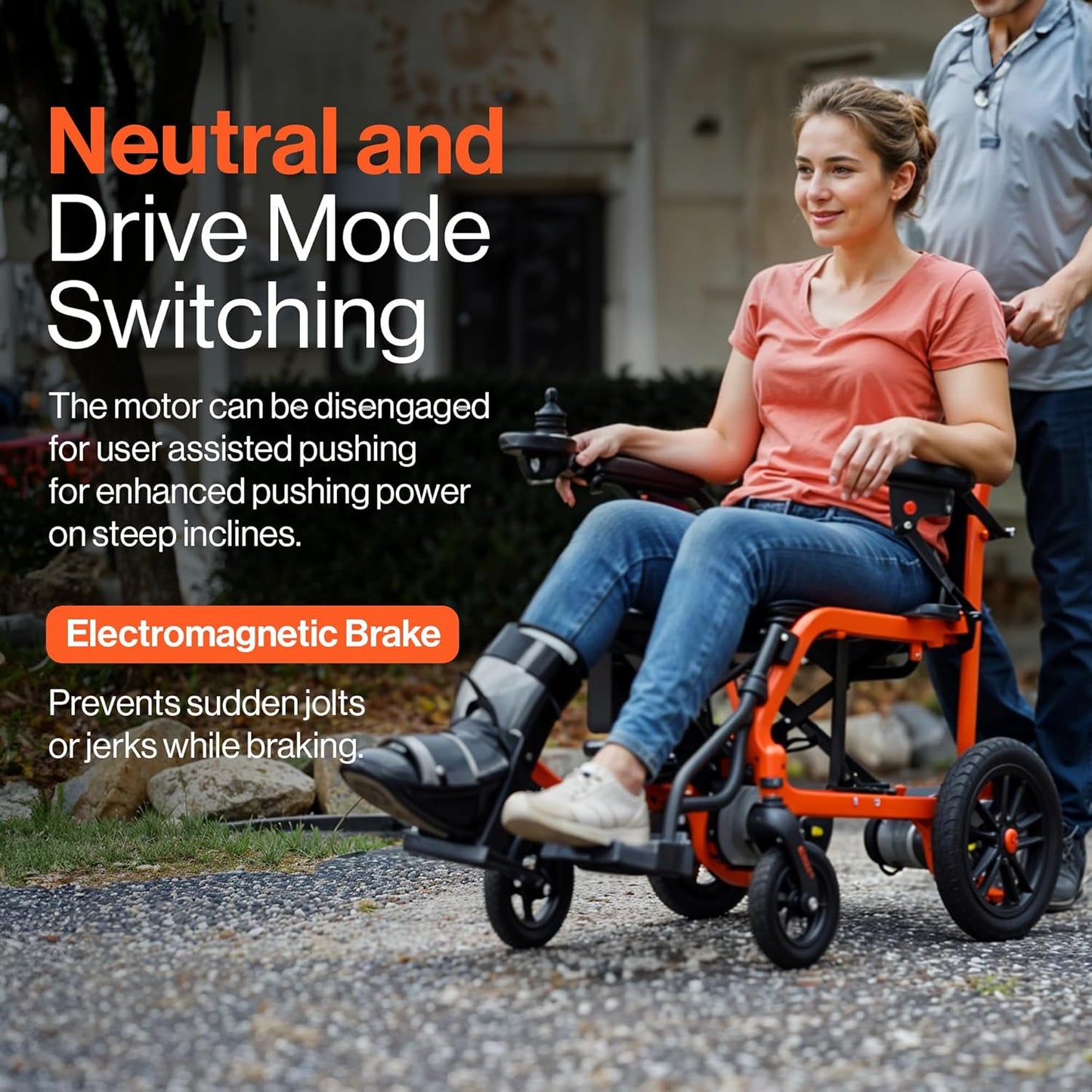 SuperHandy GoRide 2 Plus Foldable Electric Wheelchair, Dual Motors, Zero-Turn