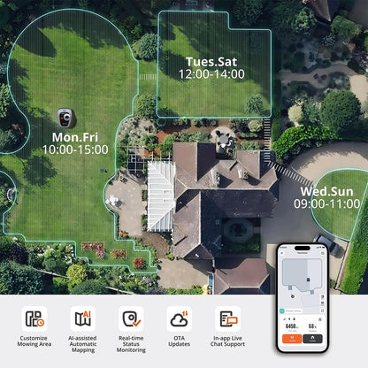 Segway Navimow i105N Robot Lawn Mower, AI Mapping, Perimeter Wire-Free, App Control