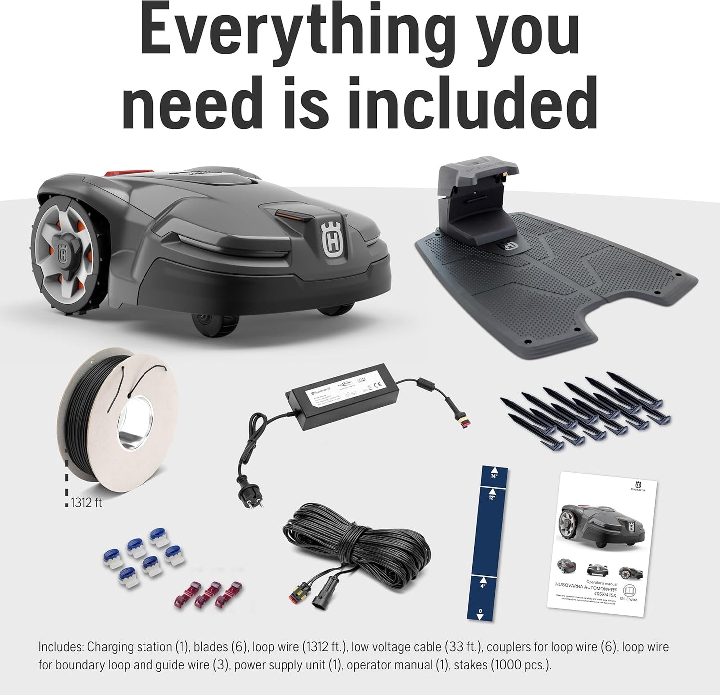 Husqvarna Automower 415X Robotic Lawn Mower with GPS, Self-Installation, 0.4 Acre